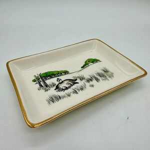 Vintage 1962 Delano Studios Golf Bird Nesting Trinket Tray Hand Colored